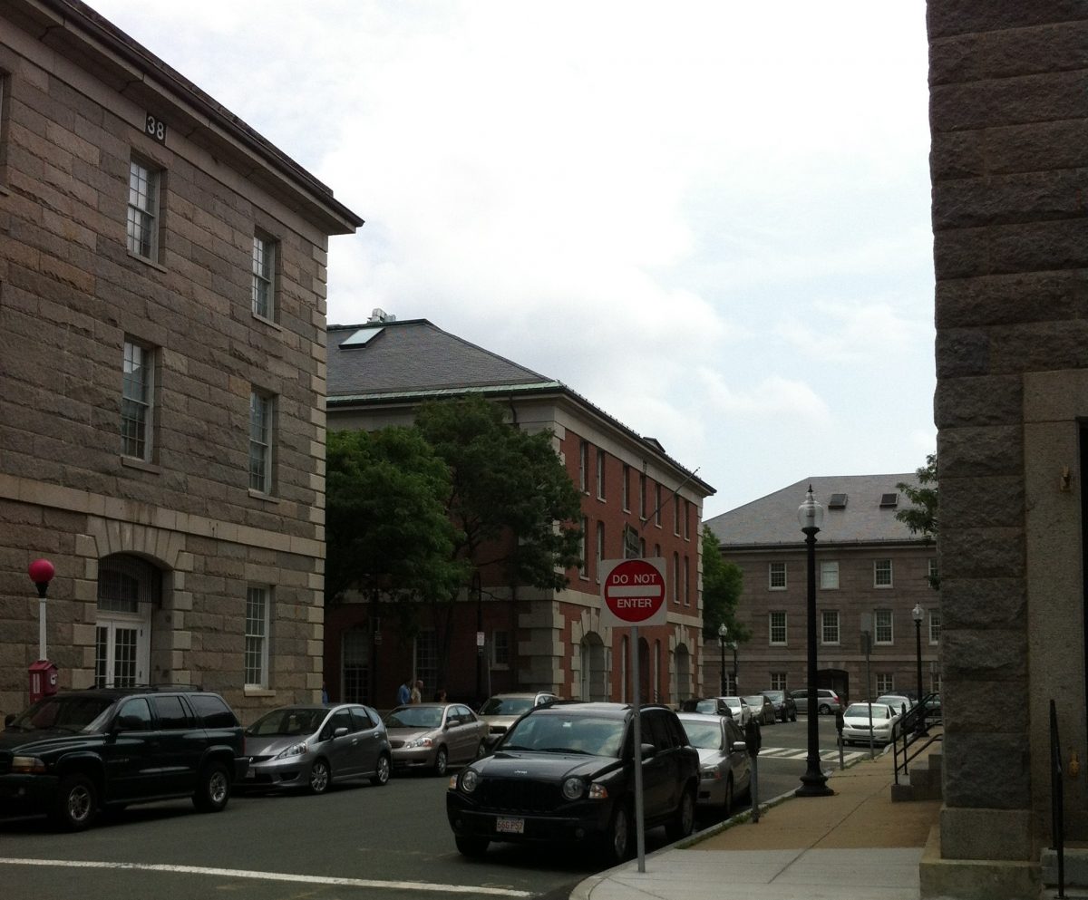 Buildings 38 & 39, formerly part of the Charlestown Navy Yard, Boston. (Photo: Sarah Sundin, July 2014)