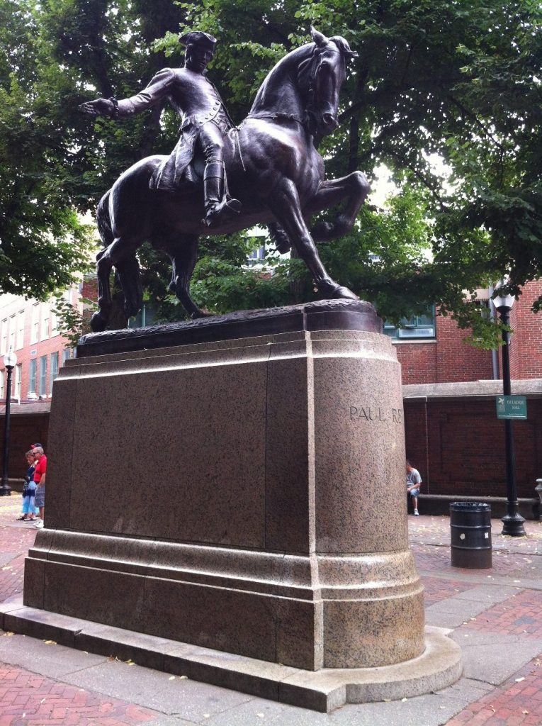 Statue of Paul Revere, Boston, erected 22 September 1940 (Photo: Sarah Sundin, July 2014)