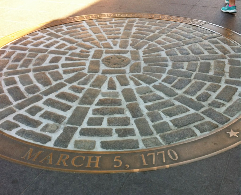 Site of the Boston Massacre, Boston, MA (Photo: Sarah Sundin, July 2014)