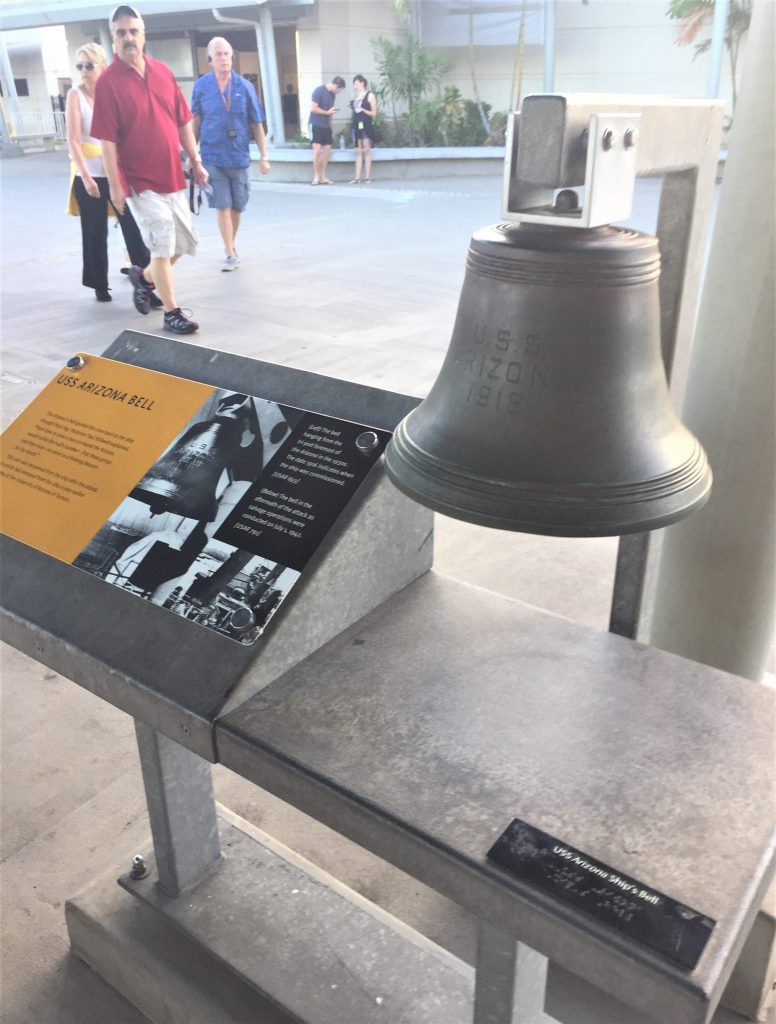 The USS Arizona's bell, Pearl Harbor, Hawaii (Photo: Sarah Sundin, 7 Nov 2016)