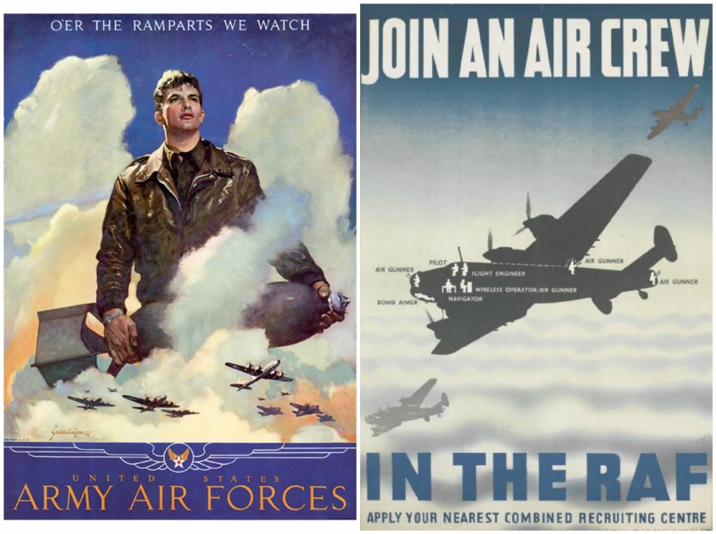 Posters for the US Army Air Forces and the Royal Air Force, WWII