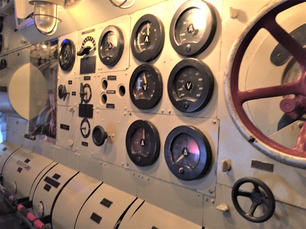 Electric motor room in U-505, Chicago Museum of Science and Industry (Photo: Sarah Sundin, September 2016).