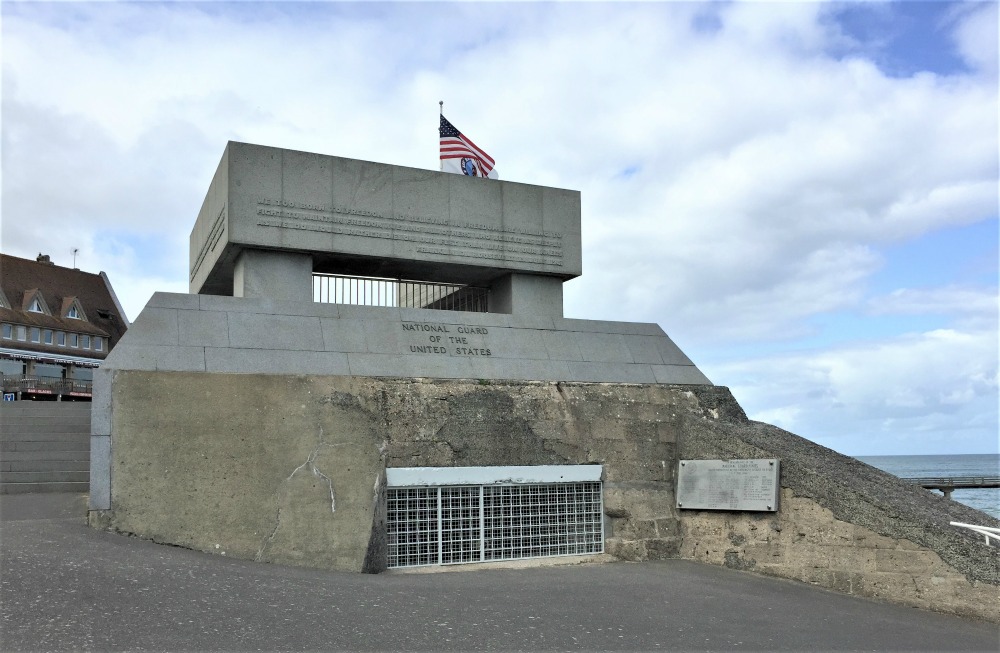 US National Guard Memorial on top of former German gun battery, Omaha Beach, Vierville-sur-Mer, France, September 2017 (Photo: Sarah Sundin)