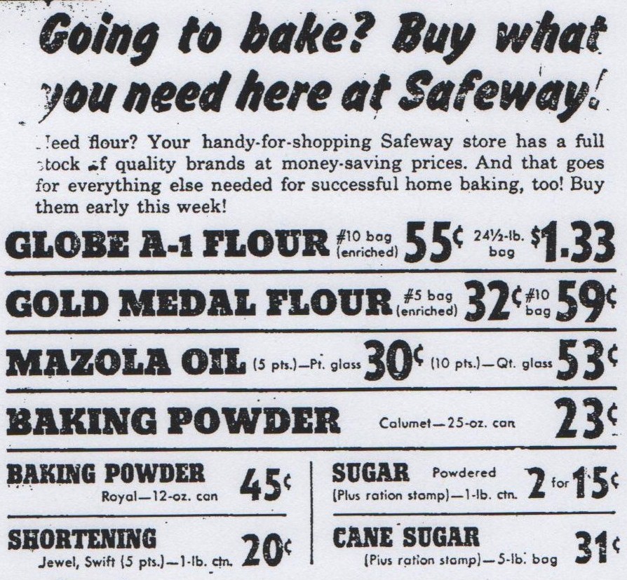 Safeway ad from the Antioch Ledger, 1943