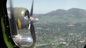 View of Mount Diablo from the nose of a B-17 (Photo: Sarah Sundin, 2011)