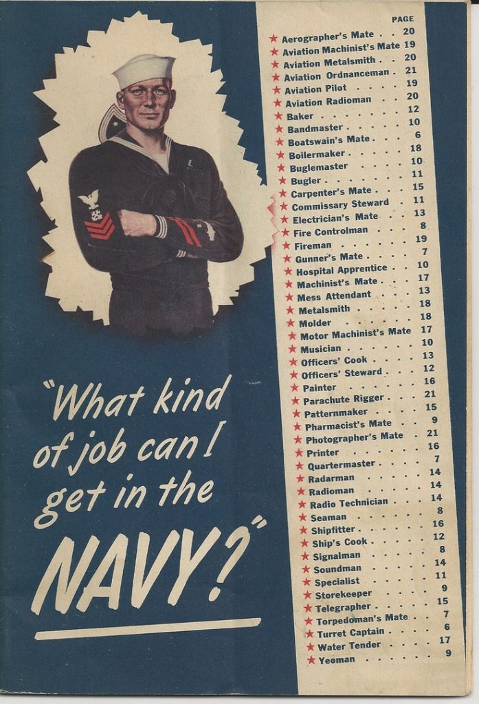 Brochure about ratings in the US Navy, WWII