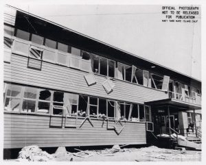 Damage to barracks at US Naval Magazine, Port Chicago from 17 July 1944 explosion (US Naval History and Heritage Command)