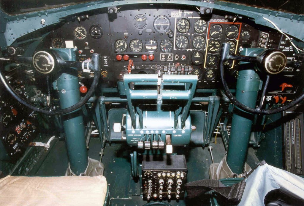 Boeing B-17G Flying Fortress cockpit at the National Museum of the U.S. Air Force. (U.S. Air Force photo)
