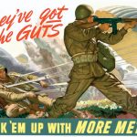 US poster encouraging conservation of metal for military purposes. Read more: "Make It Do--Metal Shortages in World War II" on Sarah Sundin's blog.