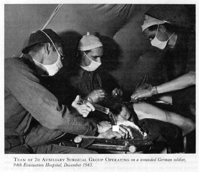 Surgeons at 94th Evacuation Hospital, Italy, December 1943 (US Army Medical Dept.)