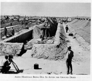US hospital digging in at Anzio, spring 1944 (US Army Medical Department)