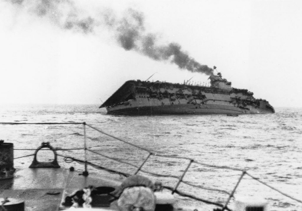 Sinking of HMS Courageous, 17 September 1939 (public domain via WW2 Database)