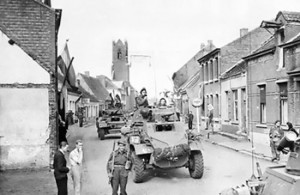 Canadian armored cars in Putte, during the Anglo-Canadian drive in the Scheldt Estuary, 11 Oct 1944 (Imperial War Museum: 4700-05 HU 69103)