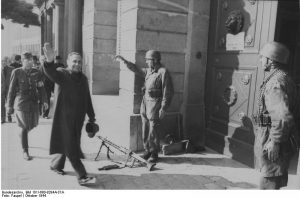 Ferenc Szálasi at Sándor Palace, Budapest, Hungary, 16-18 Oct 1944 (German Federal Archives: Bild 101I-680-8284A-37A/Faupel)