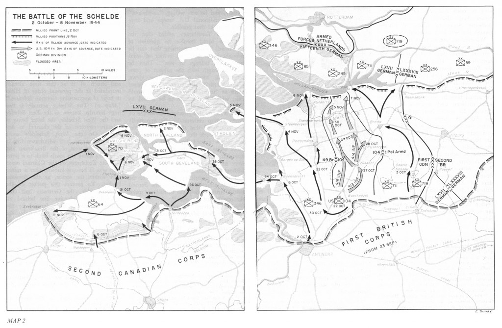 Map of the Battle of the Scheldt (US Army Center of Military History)
