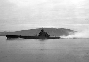 Submarine USS Seawolf off the Mare Island Navy Yard, CA, 7 March 1943 (US Navy photo # NH 99549)