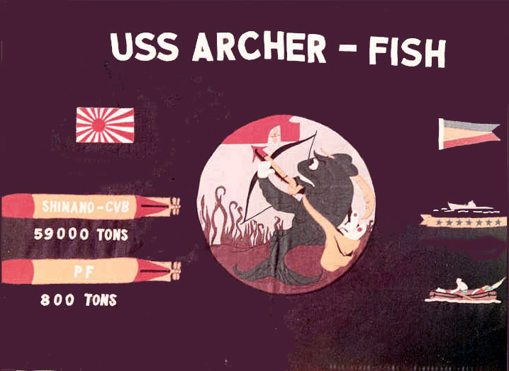 Battle flag of submarine USS Archerfish, WWII (US Navy photo)
