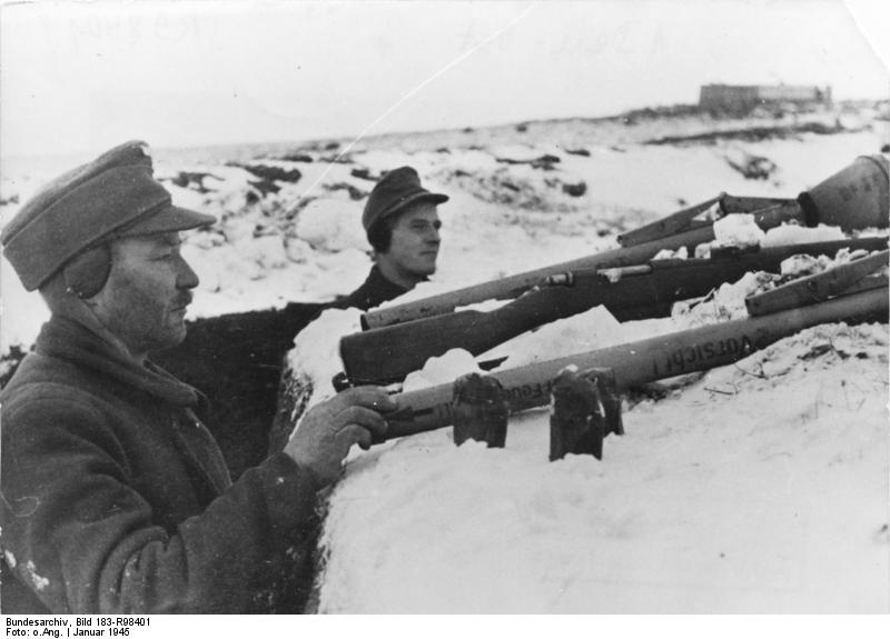 German Volkssturm troops at Königsberg, Germany, Jan 1945 (German Federal Archive, Bild 183-R98401)