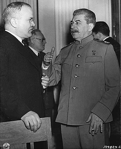 Molotov and Stalin at the Yalta Conference in Yalta, USSR (now Ukraine), Feb 1945 (Franklin D. Roosevelt Presidential Library and Museum: 48223659(48))