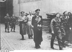 British arrest German leaders Adm. Karl Dönitz, Gen. Alfred Jodl, and Reich minister Albert Speer, 23 May 1945 (German Federal Archive, Bild 146-1985-079-3)