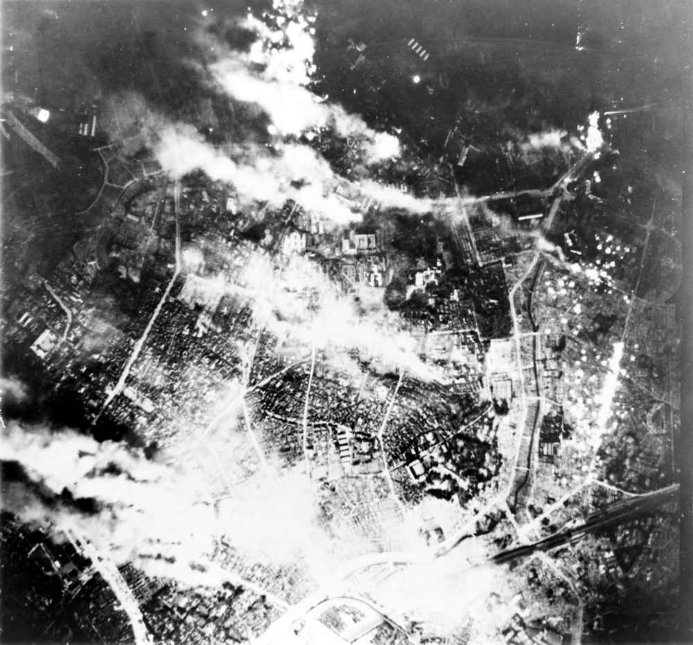 Aerial view of Tokyo following bombing by B-29 Superfortress bombers, night of 26 May 1945 (Library of Congress: LC-USZ62-111427)