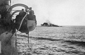 HMT Lancastria sinking off St. Nazaire, France, 17 June 1940 (Imperial War Museum: HU 3325)