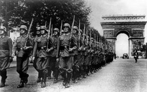 German troops parading down the Champs Élysées in Paris, 14 June 1940 (German Federal Archive: Bild 146-1994-036-09A)