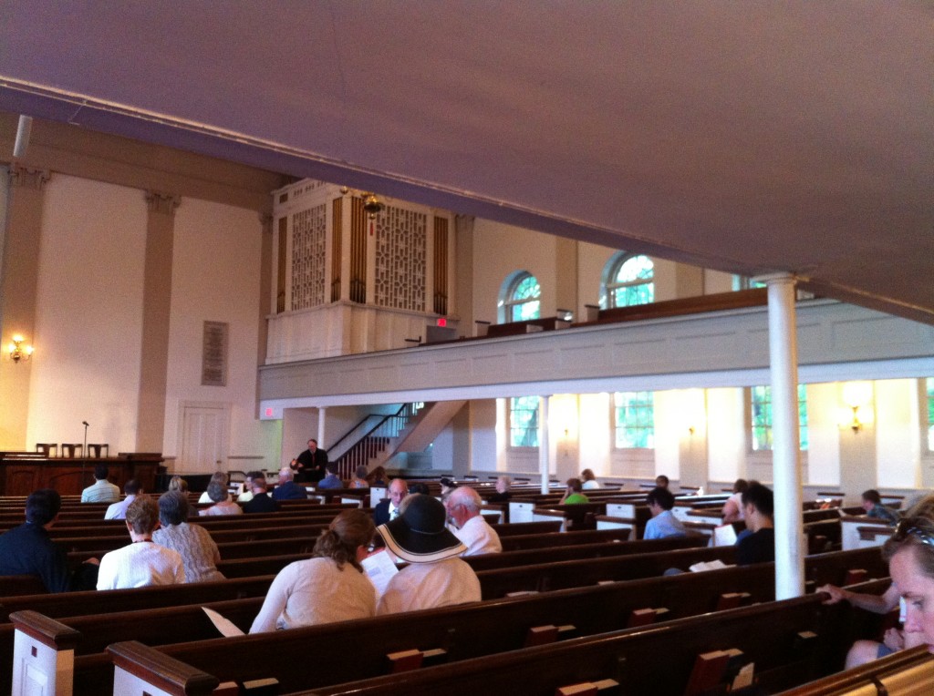 View of the gallery and organ in Park Street Church, Boston (Photo: Sarah Sundin, July 2014)