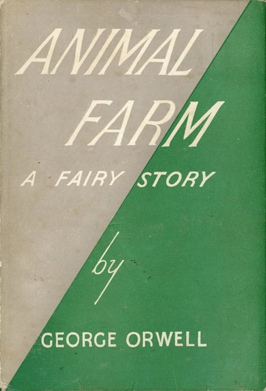 First edition of George Orwell’s Animal Farm (public domain via Wikipedia)