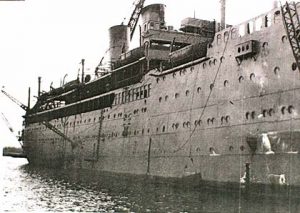 Ocean liner Arandora Star in use as a troop transport, 1940 (Royal Navy photograph)