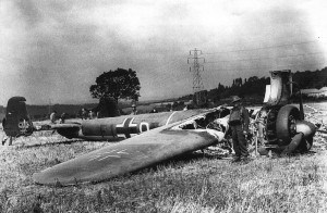 Wreckage of a Do 17 aircraft in Britain, 18 Aug 1940