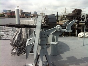 20-mm gun on USS Cassin Young, Charlestown Navy Yard, Boston, July 2014 (Photo: Sarah Sundin)