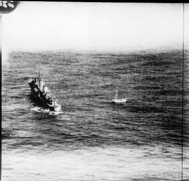 Royal Navy destroyer HMS Anthony rescues survivors from a lifeboat from SS City of Benares which had been adrift for eight days after the ship was sunk, 26 Sept 1940 (Imperial War Museum: CH 1354)