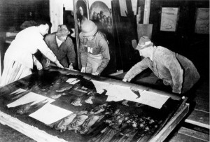 The Ghent Altarpiece recovered from the Altaussee salt mine, July 1945 (US National Archives)