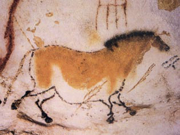 Image of a horse from Lascaux Cave (public domain via French Ministry of Culture)