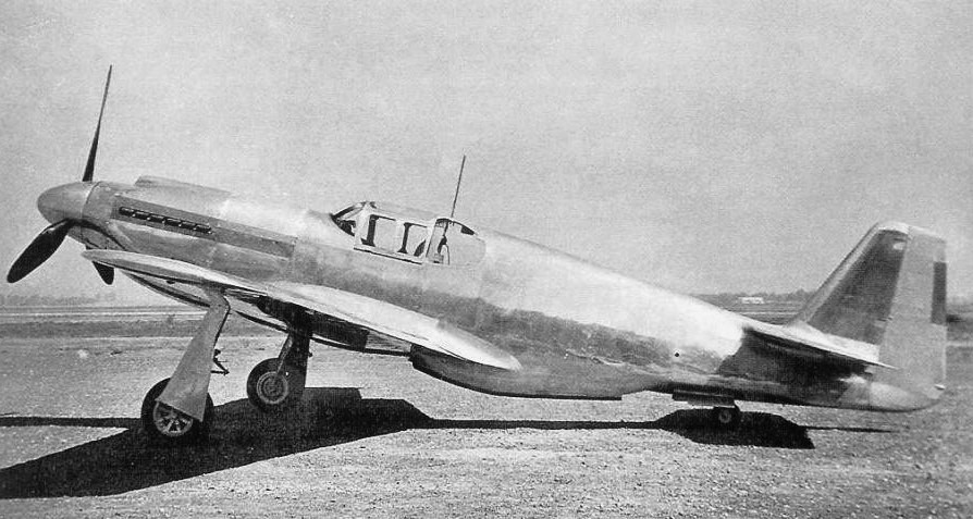 North American NA-73X, the prototype for the P-51 Mustang, 1940 (US government photo via North American Aviation)