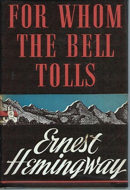 First edition cover of For Whom the Bell Tolls by Ernest Hemingway, 1940 (via Wikipedia)
