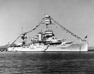 Battleship USS Texas decked out for Navy Day, 27 October 1940 (US National Archives: 80-G-464121)