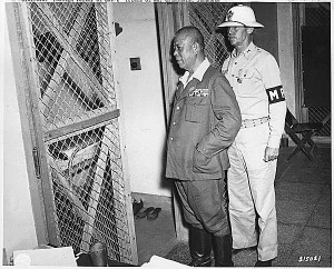 Gen. Tomoyuki Yamashita imprisoned at Manila, circa Oct-Nov 1945 (US National Archives: ARC 292616)