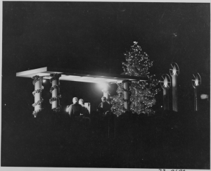 President Harry S. Truman lights the National Community Christmas Tree, Washington, DC, 12/24/1945 (US National Archives: 199275)