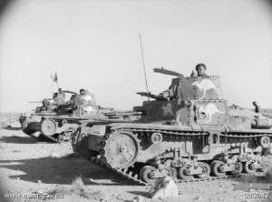 Captured Italian M13/40 and M11/39 tanks pressed into Australian service, North Africa, 23 Jan 1941 (Australian War Memorial: 005042)