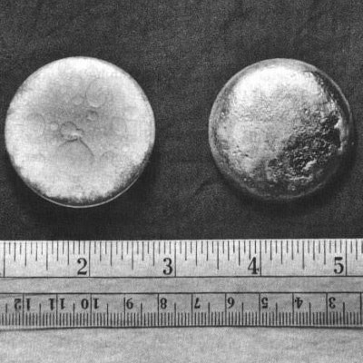 Pellets of plutonium, 1945 (US Department of Energy)