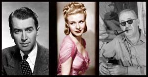 Winners of the Academy Awards, 27 February 1941: James Stewart (1948 publicity photo); Ginger Rogers (1937 publicity photo); John Ford, 1946 (all photos public domain via Wikipedia)