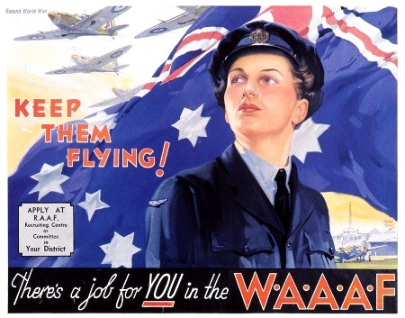 Recruiting poster for the Women’s Auxiliary Australian Air Force, 1942 (Australian War Memorial ARTV01114)