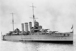 British heavy cruiser HMS Cornwall, 1929 (Imperial War Museum)