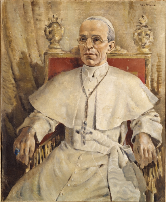 Pope Pius XII, painted by Peter McIntyre, 1944 (Archives New Zealand: AAAC 898 Box 128/ NCWA 202)