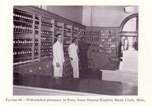 Pharmacy at Percy Jones General Hospital, Battle Creek, MI, WWII (US National Archives)