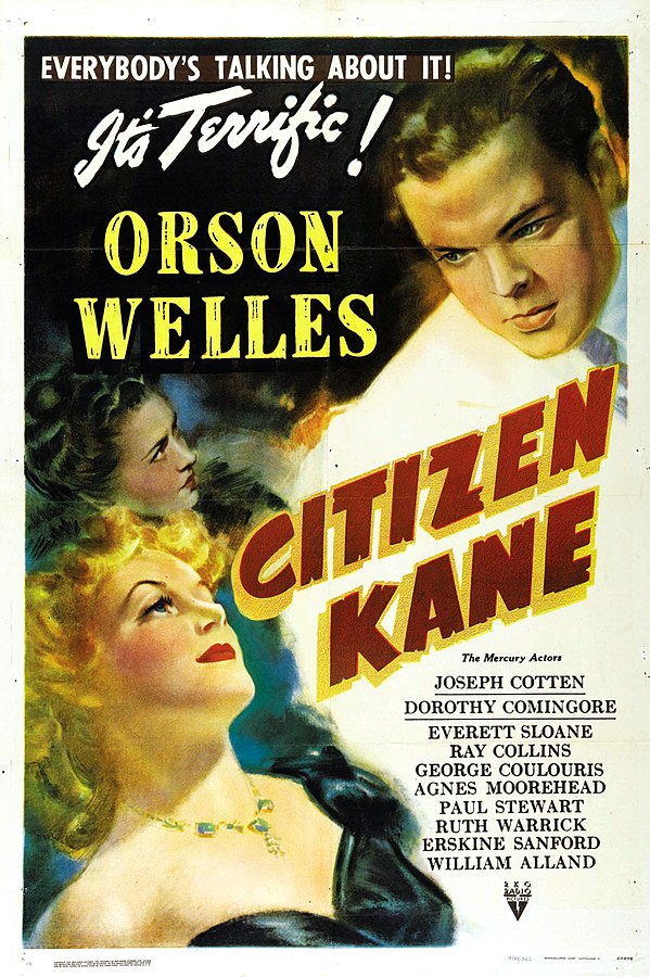 Movie poster for the US release of Citizen Kane, 1941 (public domain via Wikipedia)