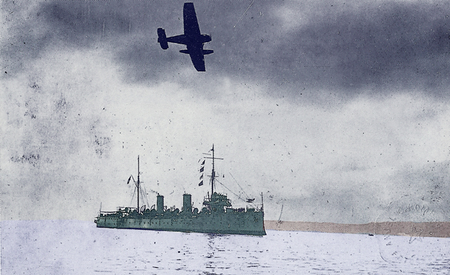 Peruvian naval ship in Ecuadorian waters during the conflict, July 1941 (public domain via Wikipedia)