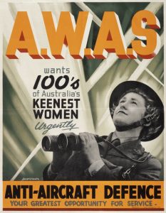 Poster for the Australian Women’s Army Service (AWAS), WWII (Australian War Memorial: ARTV00335)
